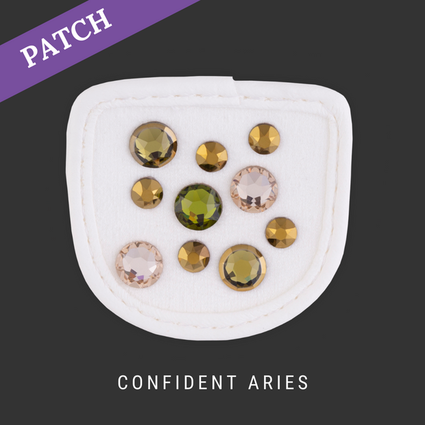 Confident Aries rijhandschoen patch wit
