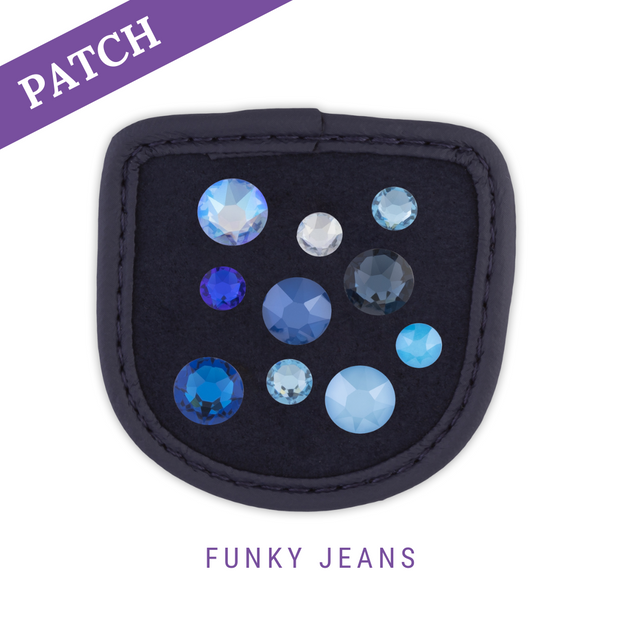 Funky Jeans Rijhandschoen Patch blauw