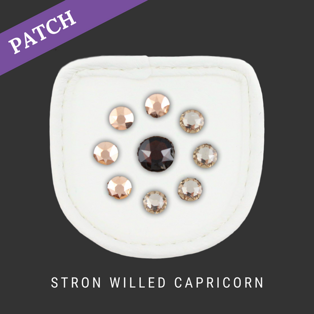 Strong Willed Capricorn rijhandschoen patch wit
